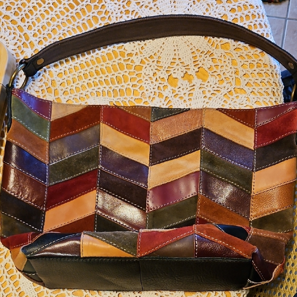 Lucky Brand Multicolor Patchwork Leather Shoulder Bag